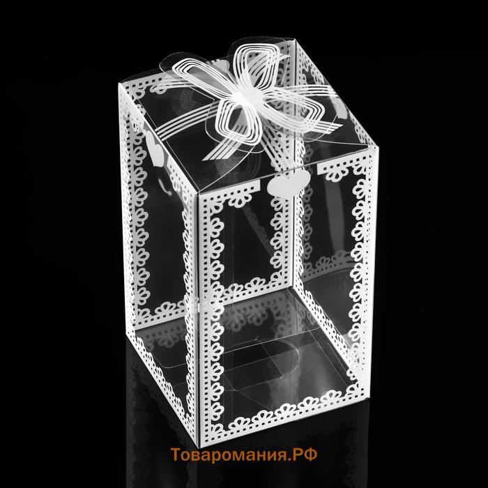 Складная прозрачная коробка из PVC, для упаковки подарков, 12×7×7 см