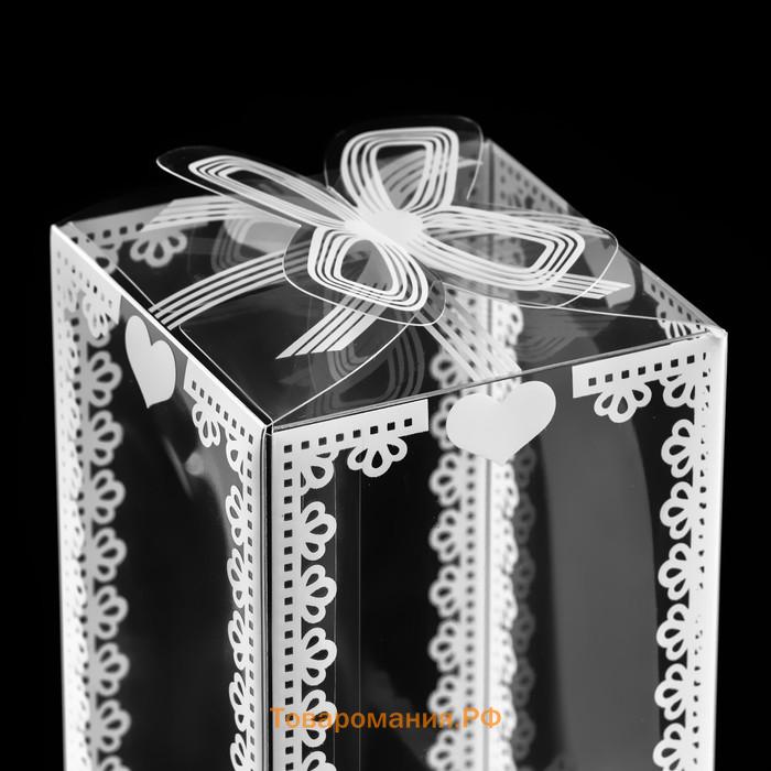 Складная прозрачная коробка из PVC, для упаковки подарков, 12×7×7 см