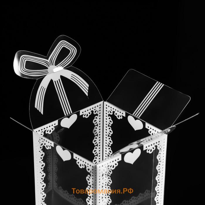 Складная прозрачная коробка из PVC, для упаковки подарков, 12×7×7 см