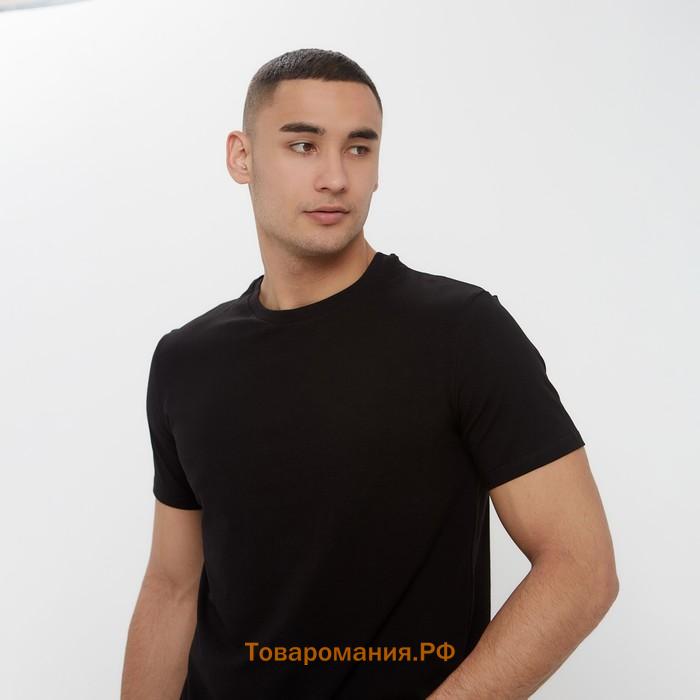 Футболка мужская MINAKU SLIM FIT: цвет чёрный, р-р 42