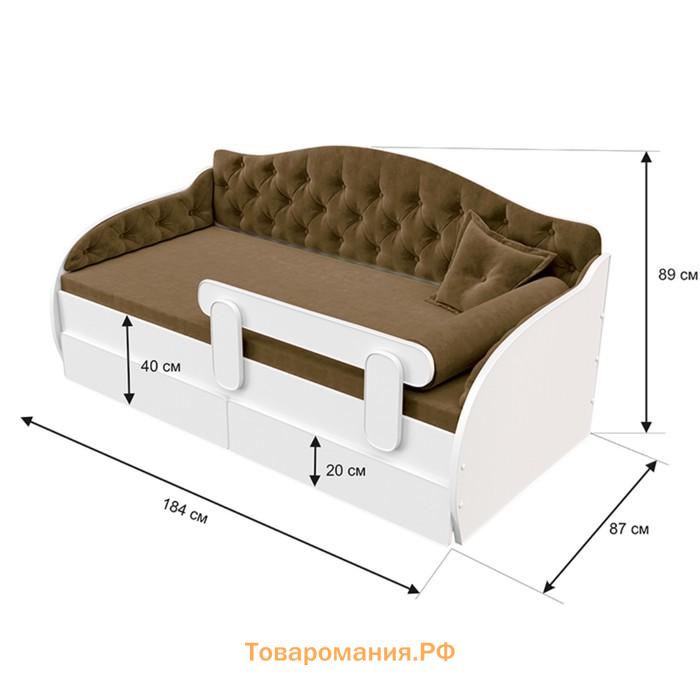Кровать-тахта «КарлСон24» «ВЭЛЛИ», 87х185х89 см, коричневая