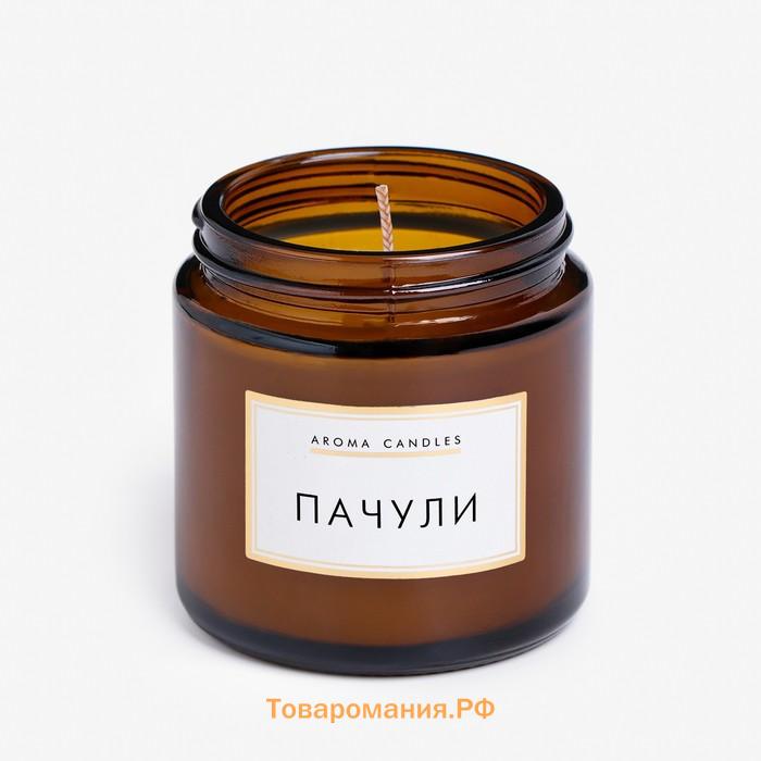 Свеча в банке ароматическая "Пачули", 6,2х6,2х6,5 см, 9 часов
