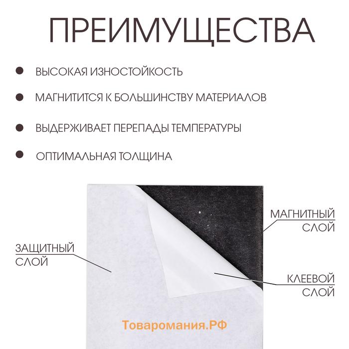 Магнитный винил, c ПВХ поверхностью, TAKE IT EASY, А3, набор 2 шт., толщина 0.3 мм, белый, 42×29.7 см