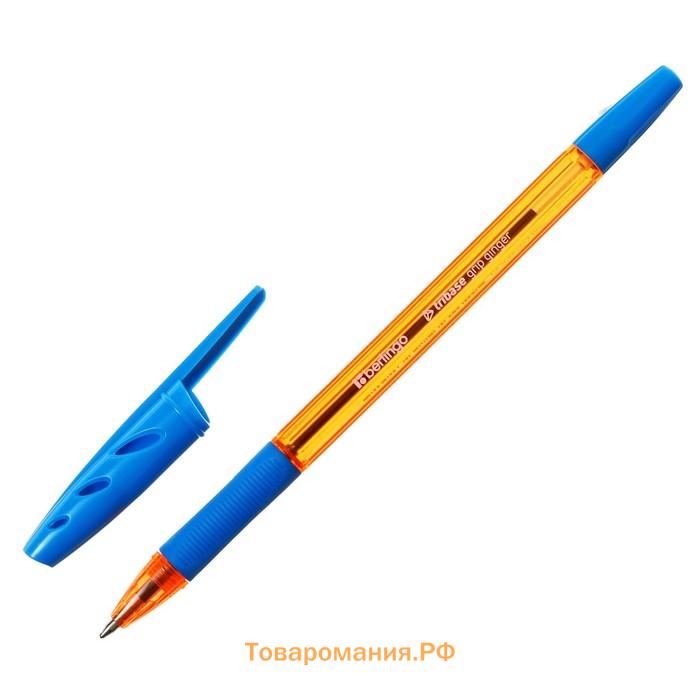 Ручка шариковая Berlingo Tribase grip ginger, стержень синий 0.7 мм, грип, корпус оранжевый