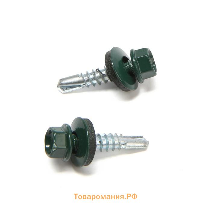 Саморезы кровельные 5.5×25 мм, RAL6005 зеленый, 200 шт.