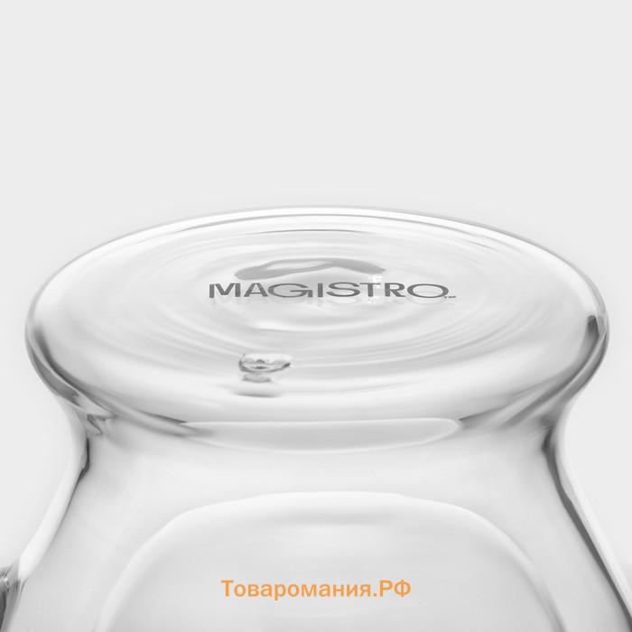 Набор кружек с двойными стенками Magistro «Капучино», 300 мл, 12×9×11 см, 2 шт., стекло