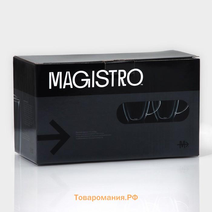 Набор кружек с двойными стенками Magistro «Капучино», 300 мл, 12×9×11 см, 2 шт., стекло