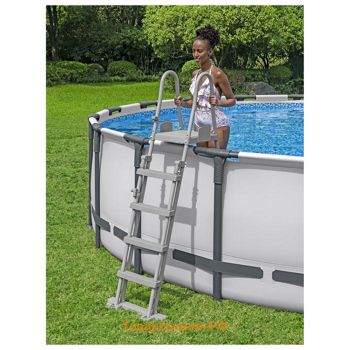 Бассейн каркасный Bestway Steel Pro Max 561FМ, 610×132 см, фильтр-насос, лестница, тент, круглый
