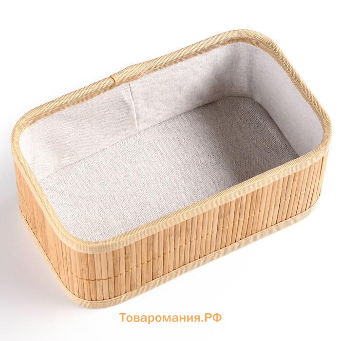 Корзина стеллажная "Бамбук", 25 х 15 х 10 см, бамбук