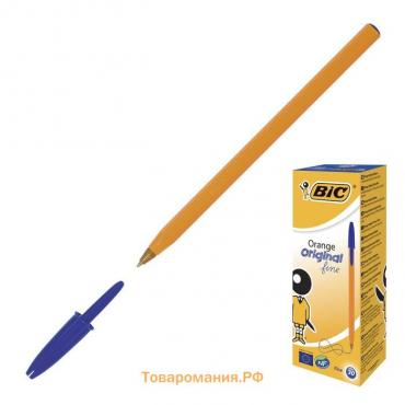 Ручка шариковая, BIC Orange, узел 0.8 мм, чернила синие, мягкое экономичное тонкое письмо, оранжевый корпус