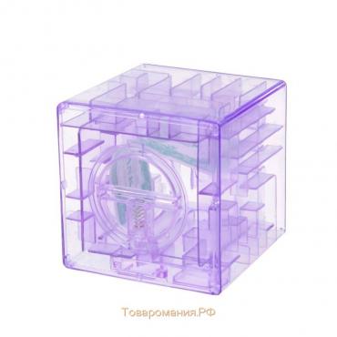 Головоломка «Кубический лабиринт», копилка с денежкой, 9 х 9 х 9 см, цвета МИКС