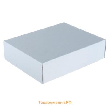 Коробка сборная без печати крышка - дно белая без окна 18×15×5 см