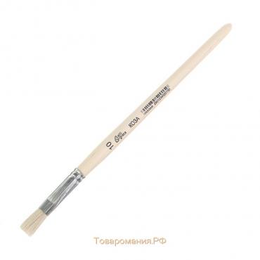 Кисть Коза плоская №10 (ширина обоймы 10 мм; длина волоса 18 мм), деревянная ручка, Calligrata