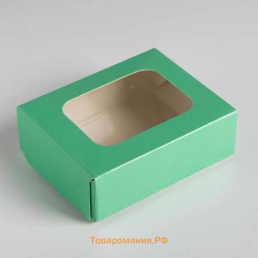 Контейнер на вынос, зелёный, 10×8×3.5 см