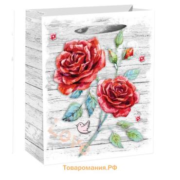 Пакет подарочный ламинированный «Любимые цветы» 26×32×12