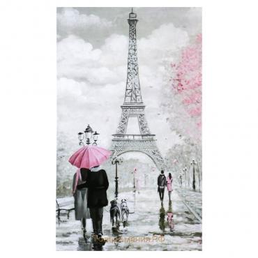 Картина-холст на подрамнике "Любовь в Париже" 60х100 см МИКС