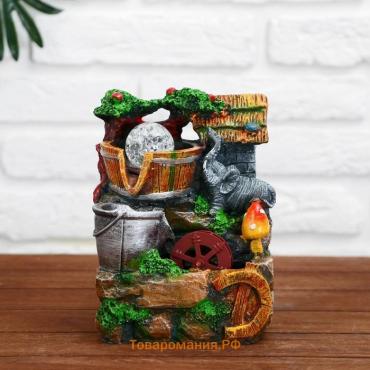 Фонтан настольный «Слоник у воды», 12×14×20 см, с подсветкой