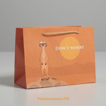 Пакет подарочный, упаковка, «Don not worry», 14,5 х 19,5 х 8,5 см