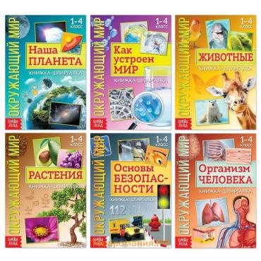 Книжки - шпаргалки «Мир природы и человека», набор 6 шт.