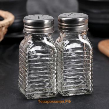 Набор для специй  «Кафе», 2 предмета: солонка, перечница 100 мл, стекло