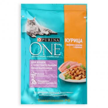 Влажный корм Purinа One для кошек, курица/морковь, 75 г