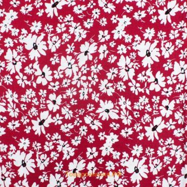Ткань плательная стрейч, ширина 142 см, цвет вишневый