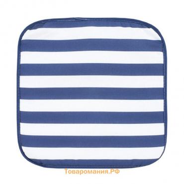 Подушка на стул Blue stripe, размер 40х40 см, цвет синий