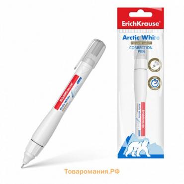 Ручка-корректор ErichKrause Arctic White, 6 мл, металлический наконечник
