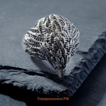 Кольцо "Перстень" сокол, цвет чернёное серебро, безразмерное