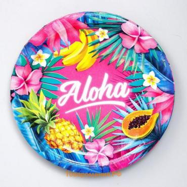 Тарелка одноразовая бумажная Aloha, набор 6 шт., 18 см