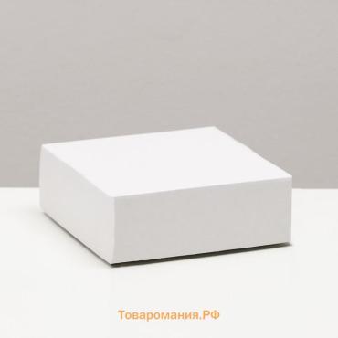 Коробка самосборная, крафт, белая, 16×16×6 см