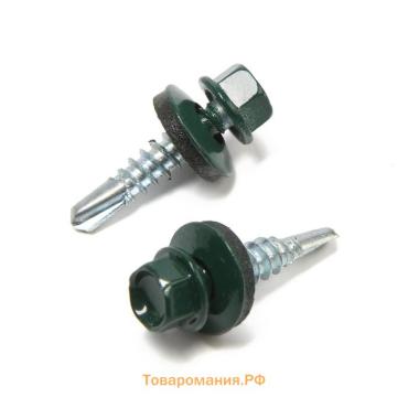 Саморезы кровельные 5.5×25 мм, RAL6005 зеленый, 200 шт.