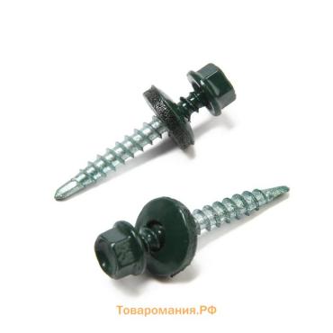 Саморезы кровельные 4.8×30 мм, RAL6005 зеленый, 200 шт.